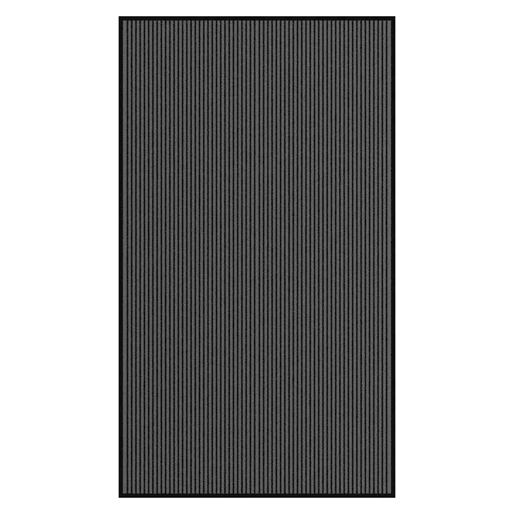 vidaXL Doormat Stripe Black and Grey 115x200 cm