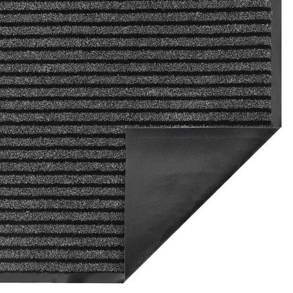vidaXL Doormat Stripe Black and Grey 115x200 cm