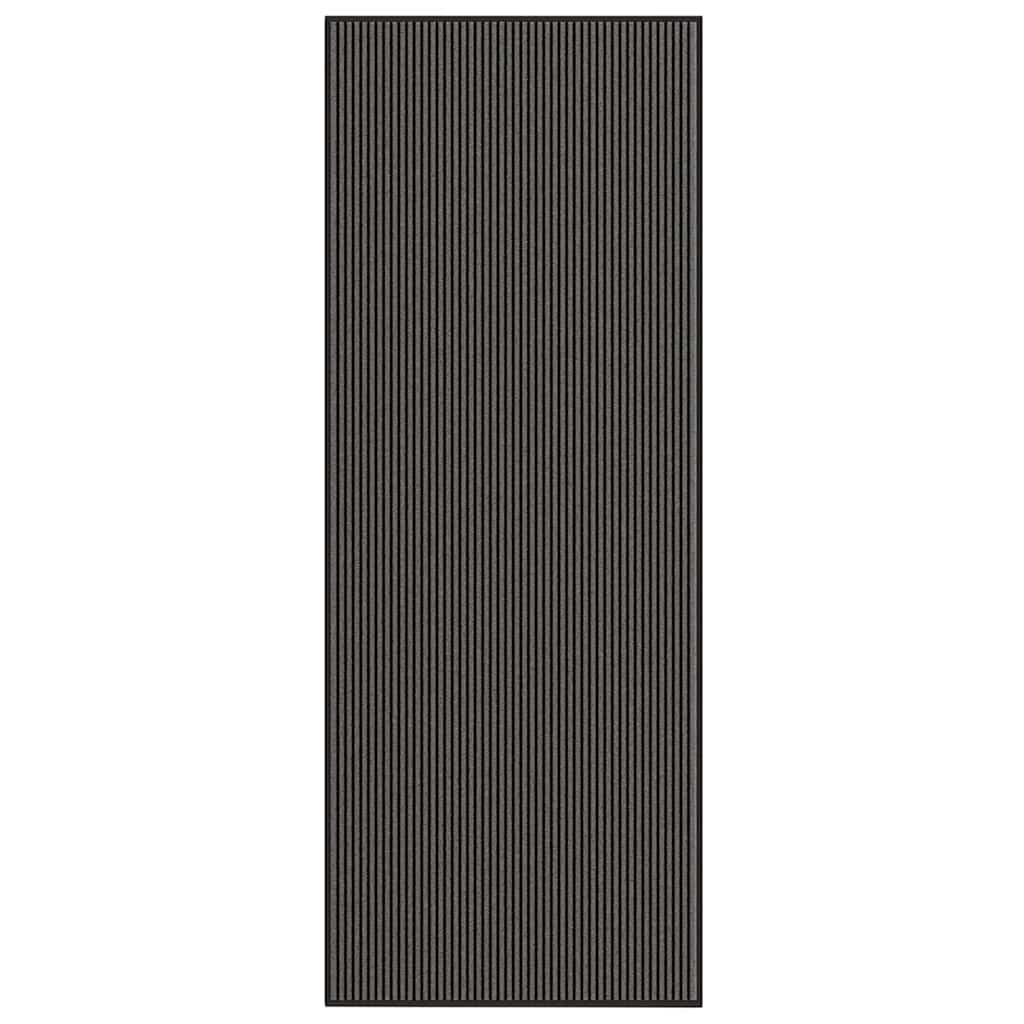 vidaXL Doormat Stripe Black and Grey 115x300 cm