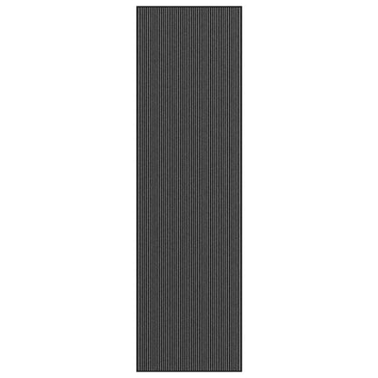vidaXL Doormat Stripe Black and Grey 115x400 cm