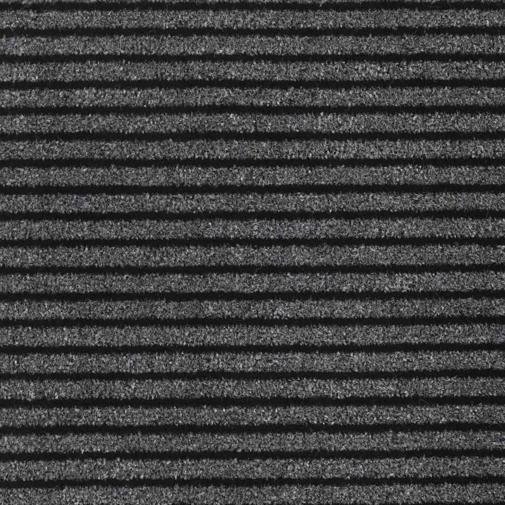 vidaXL Doormat Stripe Black and Grey 115x500 cm