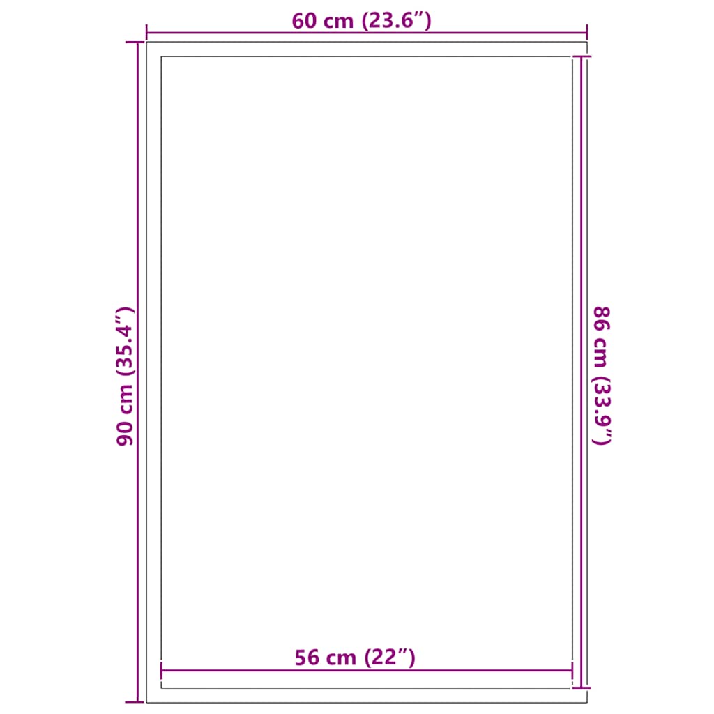 vidaXL Doormat Black 60x90 cm