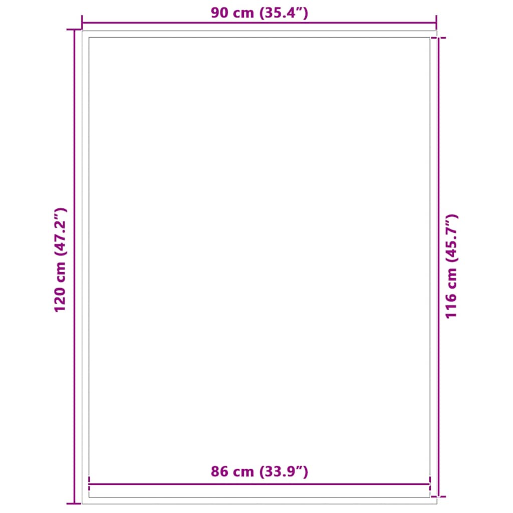 vidaXL Doormat Black 90x120 cm