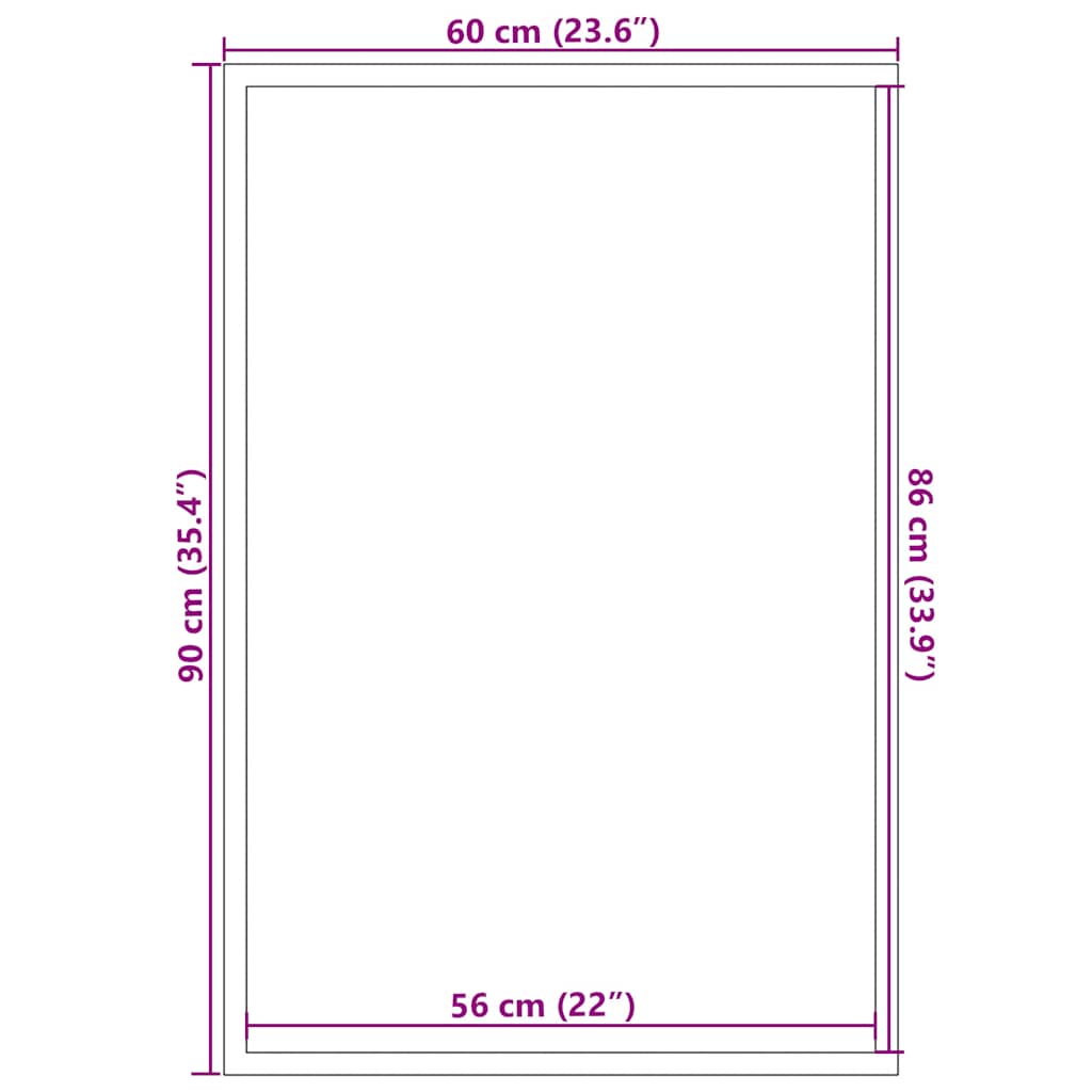 vidaXL Doormat Grey 60x90 cm