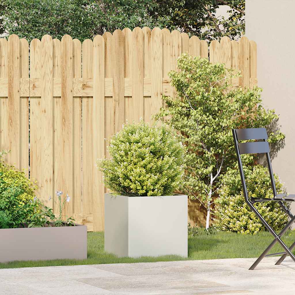 vidaXL Planter White 40x40x40 cm Cold-rolled Steel