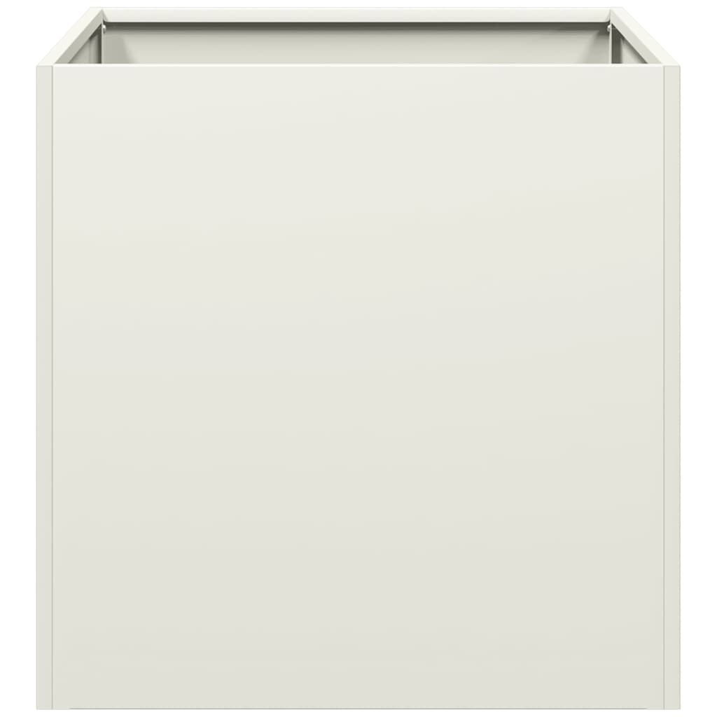 vidaXL Planter White 40x40x40 cm Cold-rolled Steel