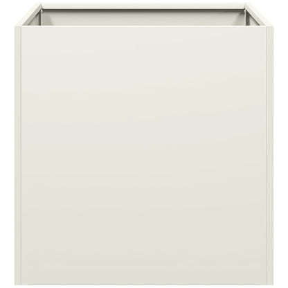 vidaXL Planter White 40x40x40 cm Cold-rolled Steel