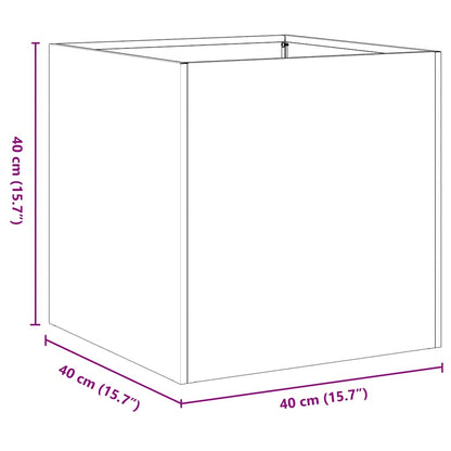vidaXL Planter Olive Green 40x40x40 cm Cold-rolled Steel