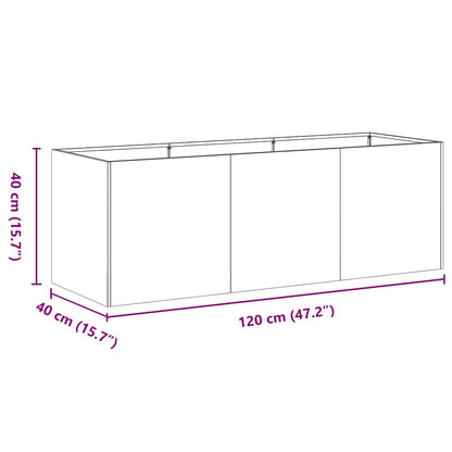 vidaXL Planter White 120x40x40 cm Cold-rolled Steel