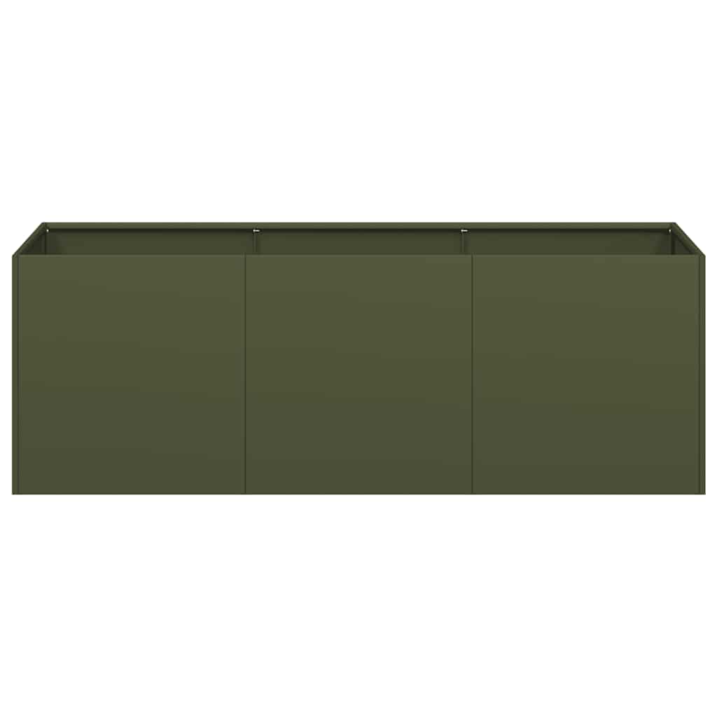 vidaXL Planter Olive Green 120x40x40 cm Cold-rolled Steel