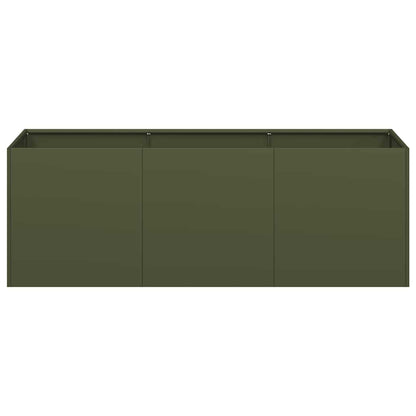 vidaXL Planter Olive Green 120x40x40 cm Cold-rolled Steel