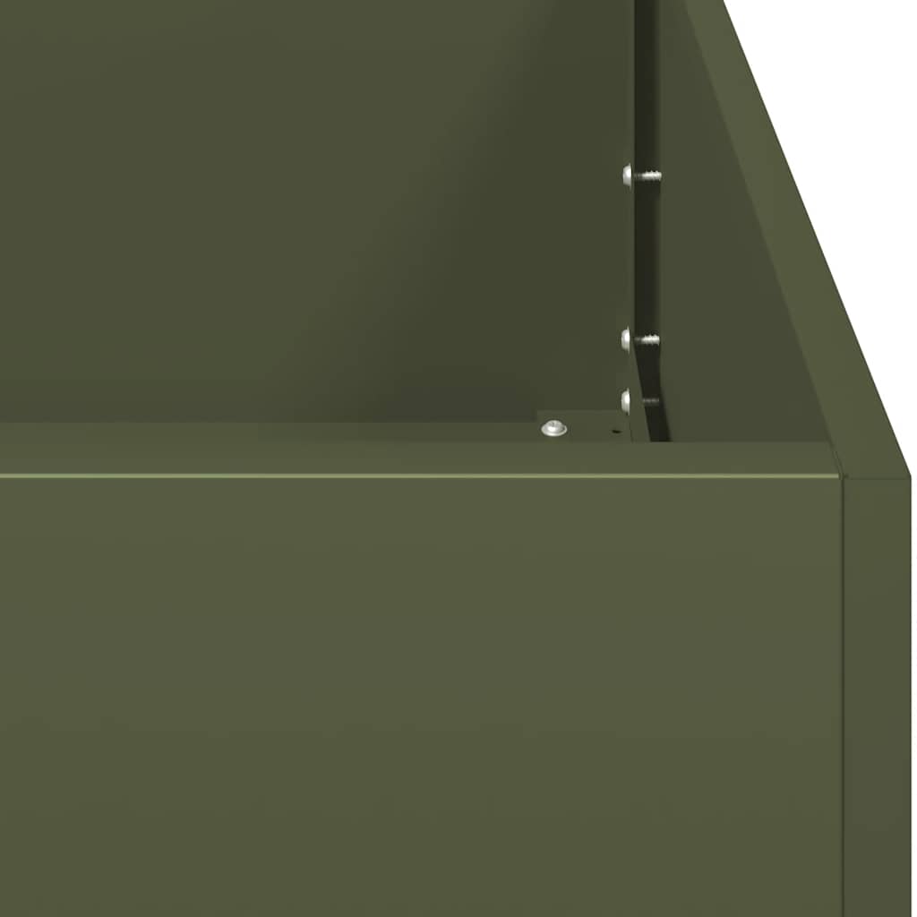 vidaXL Planter Olive Green 120x40x40 cm Cold-rolled Steel