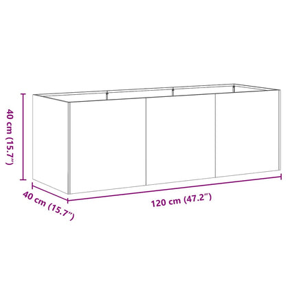 vidaXL Planter Olive Green 120x40x40 cm Cold-rolled Steel