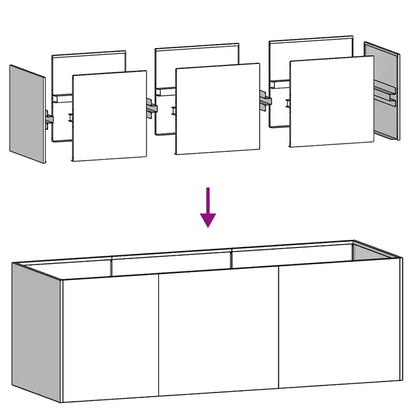 vidaXL Planter 120x40x40 cm Galvanised Steel