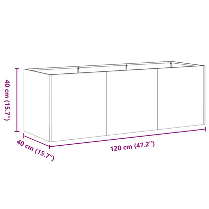 vidaXL Planter 120x40x40 cm Galvanised Steel