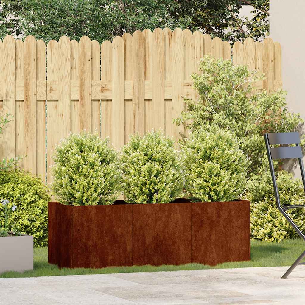 vidaXL Planter Rusty 120x40x40 cm Weathering Steel