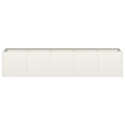 vidaXL Planter White 200x40x40 cm Cold-rolled Steel
