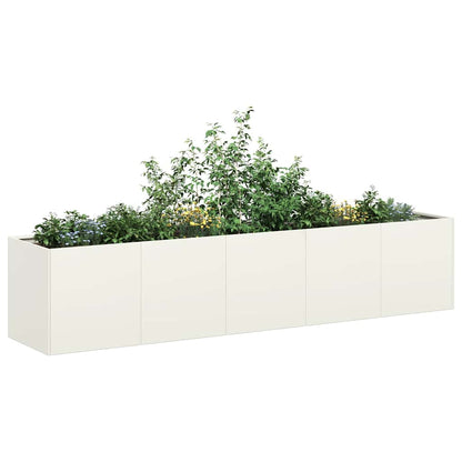 vidaXL Planter White 200x40x40 cm Cold-rolled Steel