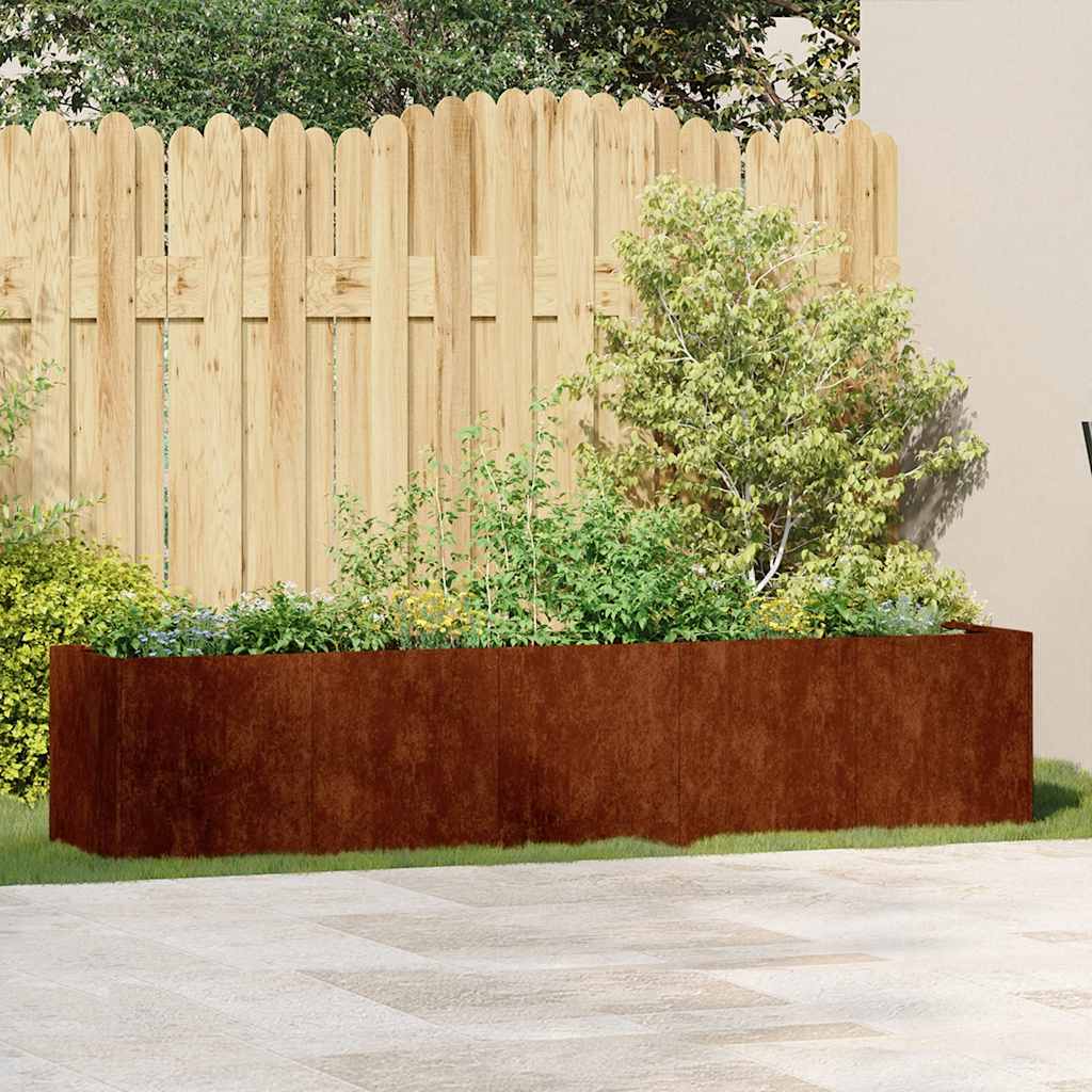 vidaXL Garden Planter Rusty 200 x 40 x 40 cm