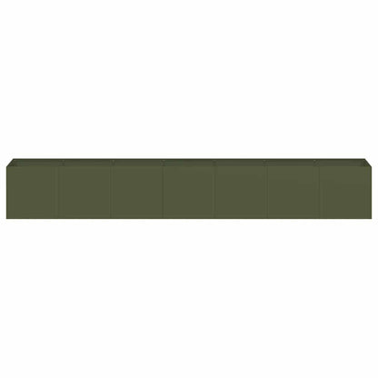 vidaXL Planter Olive Green 280x40x40 cm Cold-rolled Steel