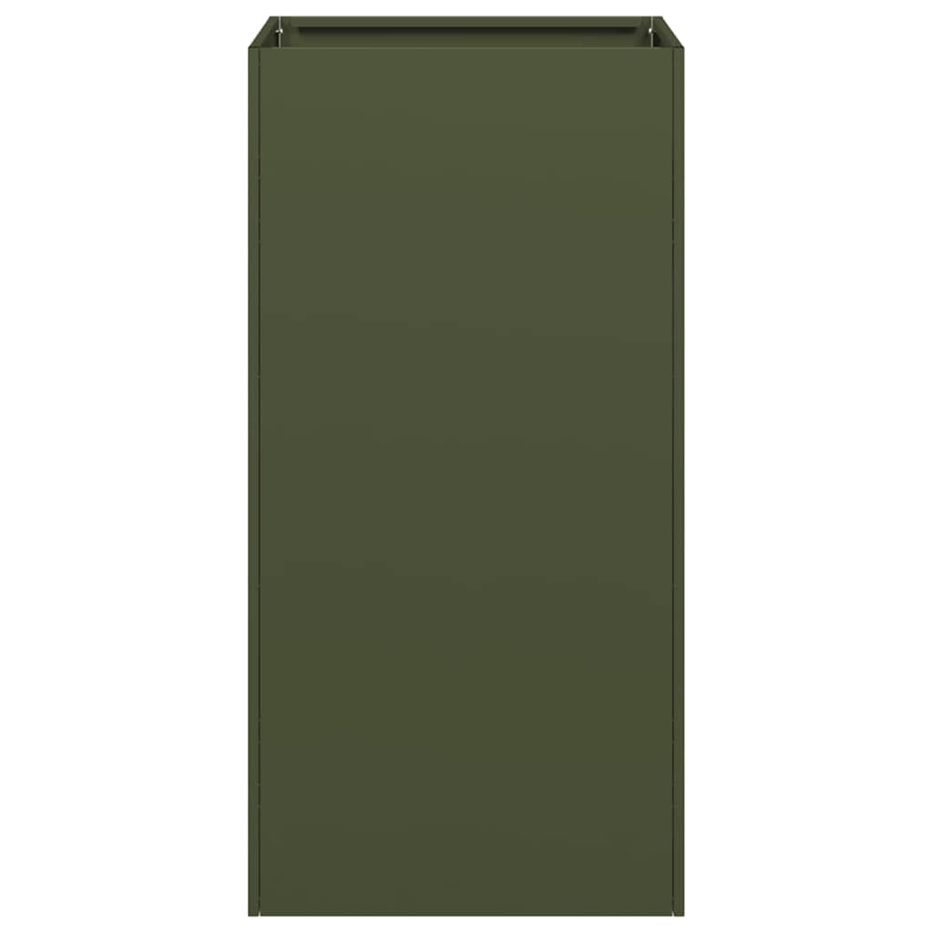 vidaXL Planter Olive Green 40x40x80 cm Cold-rolled Steel