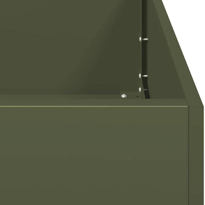 vidaXL Planter Olive Green 40x40x80 cm Cold-rolled Steel