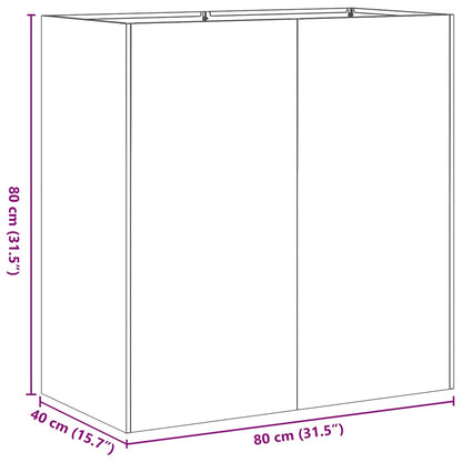 vidaXL Planter Black 80x40x80 cm Cold-rolled Steel