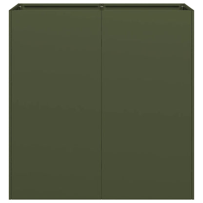vidaXL Planter Olive Green 80x40x80 cm Cold-rolled Steel