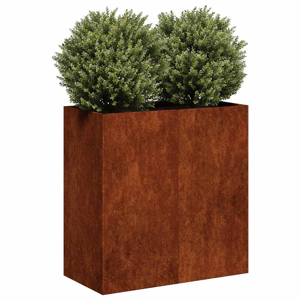 vidaXL Garden Planter Rusty 80 x 40 x 80 cm
