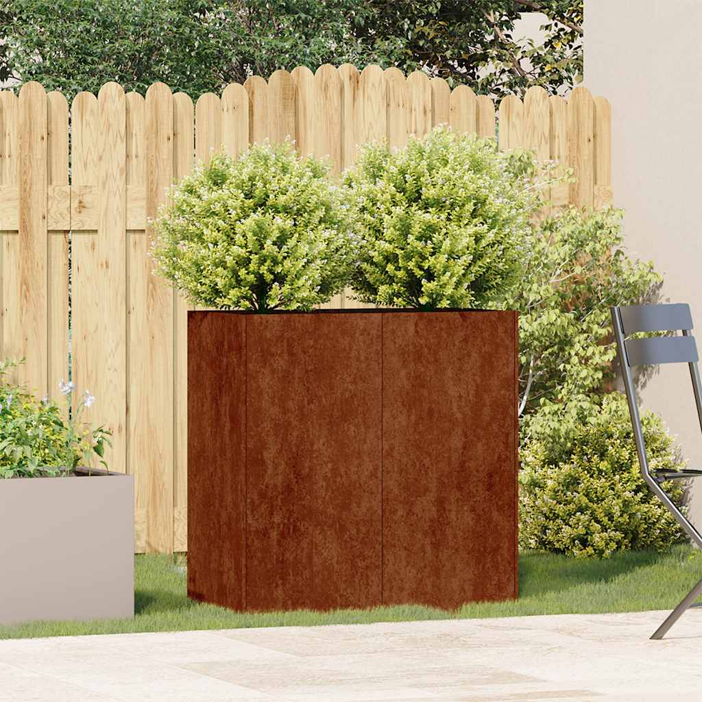 vidaXL Garden Planter Rusty 80 x 40 x 80 cm