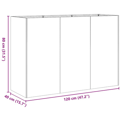 vidaXL Planter Black 120x40x80 cm Cold-rolled Steel