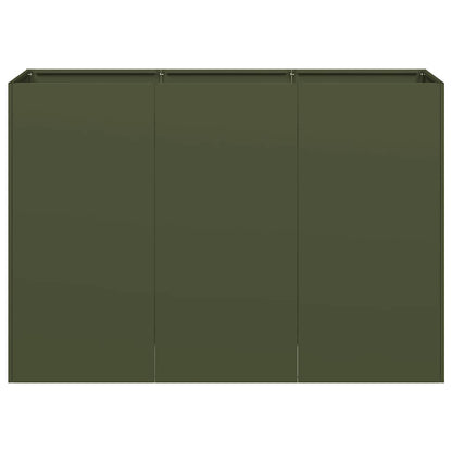 vidaXL Planter Olive Green 120x40x80 cm Cold-rolled Steel