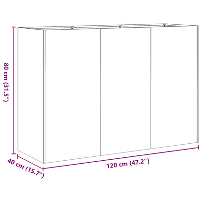 vidaXL Planter Olive Green 120x40x80 cm Cold-rolled Steel