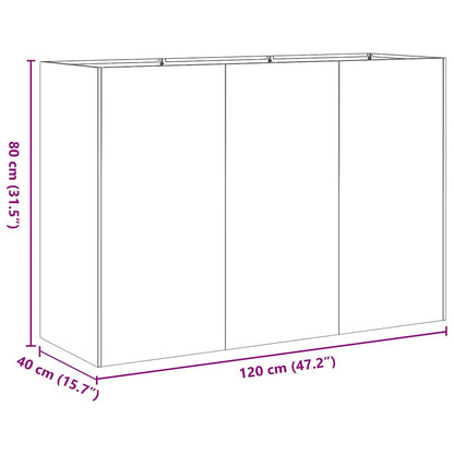 vidaXL Planter 120x40x80 cm Stainless Steel