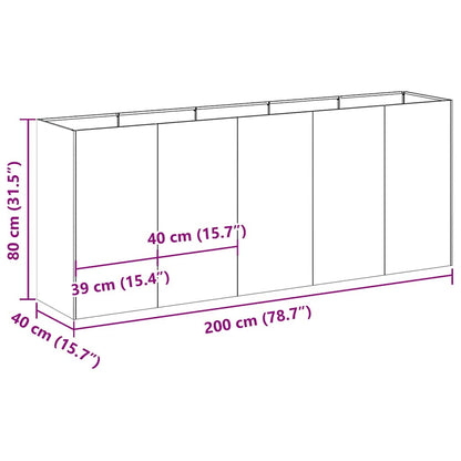 vidaXL Planter Anthracite 200x40x80 cm Cold-rolled Steel