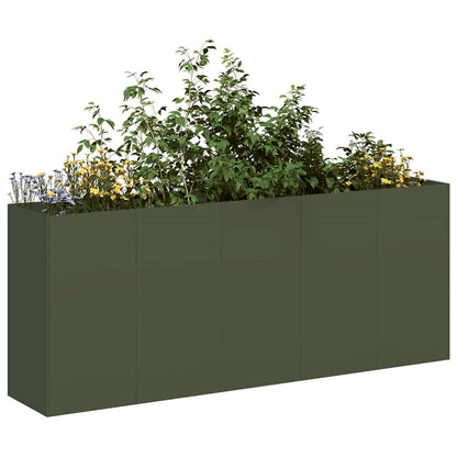 vidaXL Planter Olive Green 200x40x80 cm Cold-rolled Steel