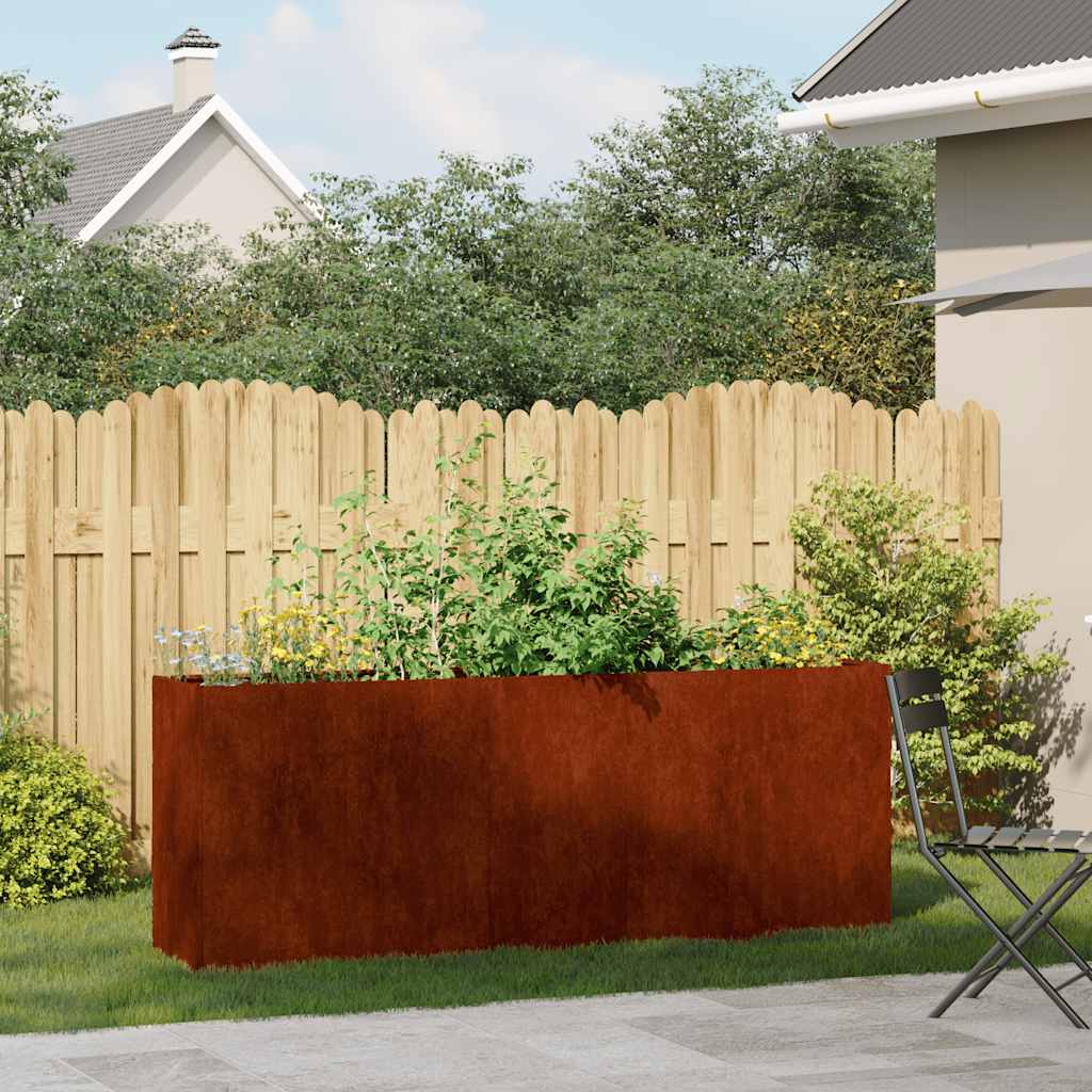vidaXL Planter Rusty 200x40x80 cm Weathering Steel