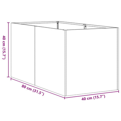 vidaXL Planter White 40x80x40 cm Cold-rolled Steel