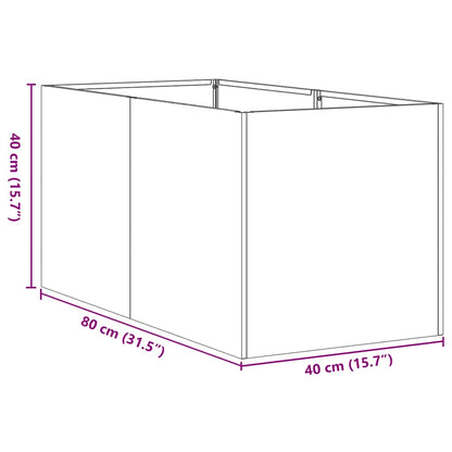 vidaXL Planter Olive Green 40x80x40 cm Cold-rolled Steel