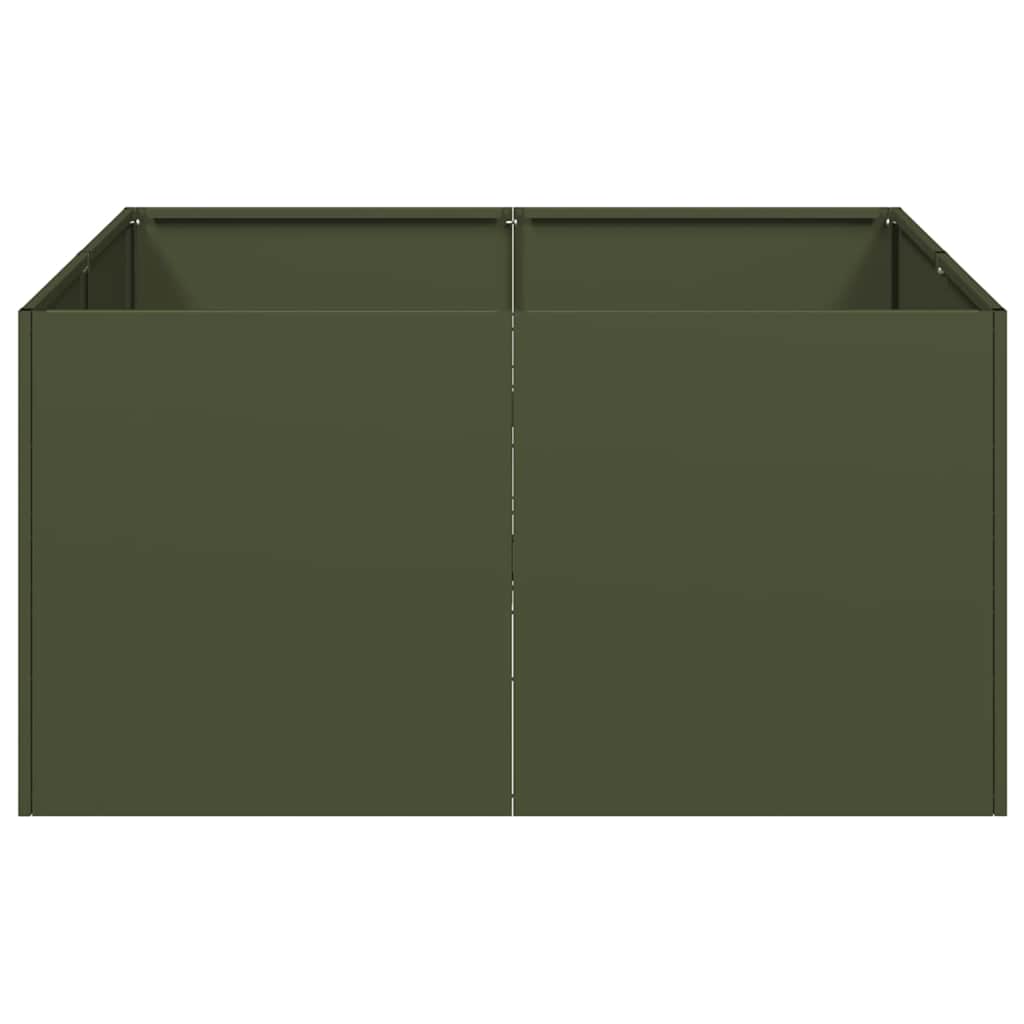 vidaXL Planter Olive Green 80x80x40 cm Cold-rolled Steel