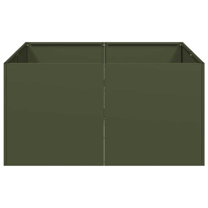 vidaXL Planter Olive Green 80x80x40 cm Cold-rolled Steel