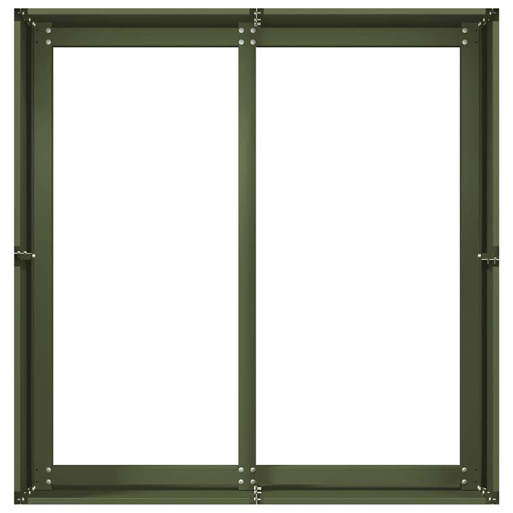 vidaXL Planter Olive Green 80x80x40 cm Cold-rolled Steel