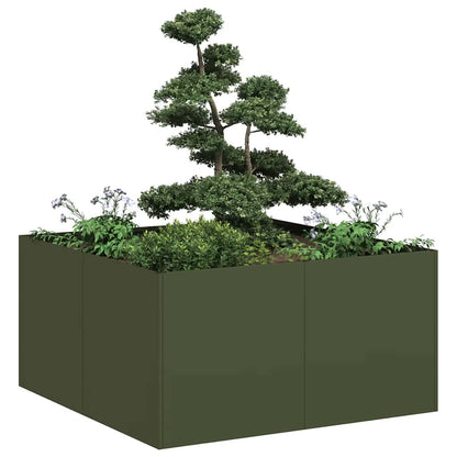 vidaXL Planter Olive Green 80x80x40 cm Cold-rolled Steel