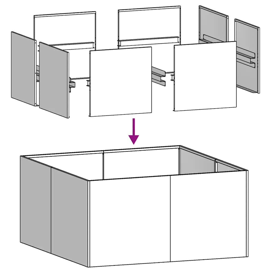 vidaXL Planter 80x80x40 cm Stainless Steel