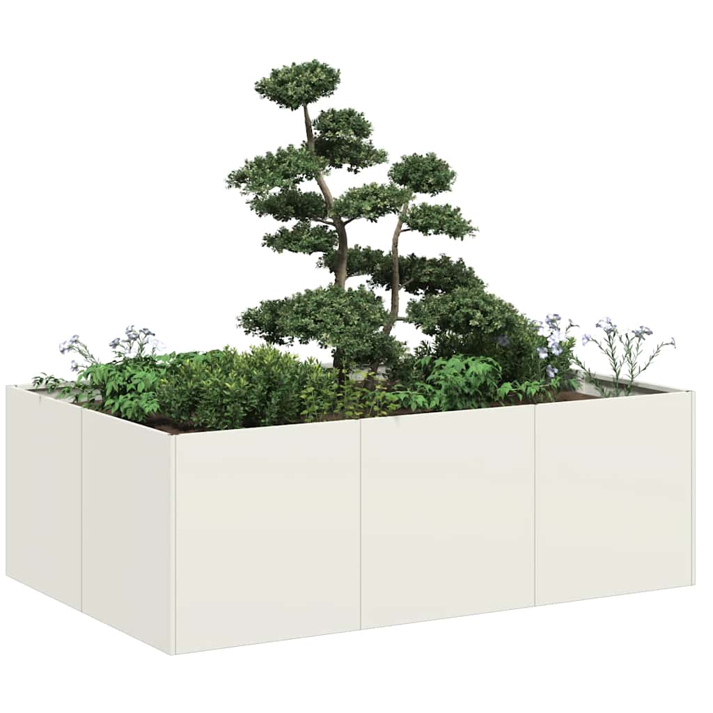 vidaXL Planter White 120x80x40 cm Steel