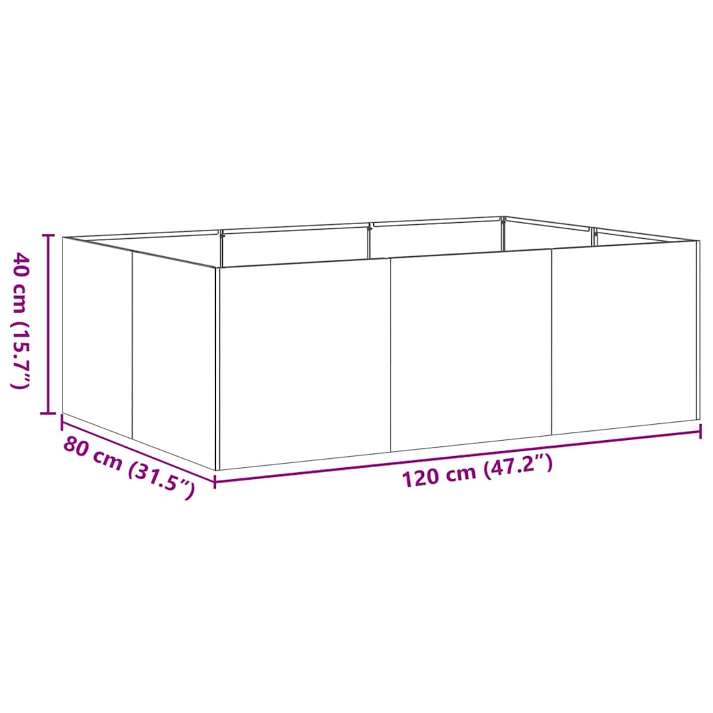 vidaXL Planter Anthracite 120x80x40 cm Steel