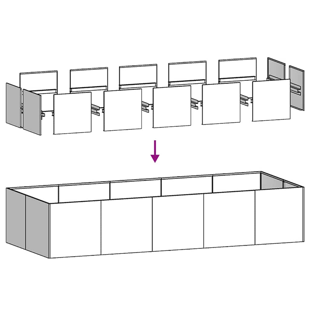 vidaXL Planter 200x80x40 cm Stainless Steel