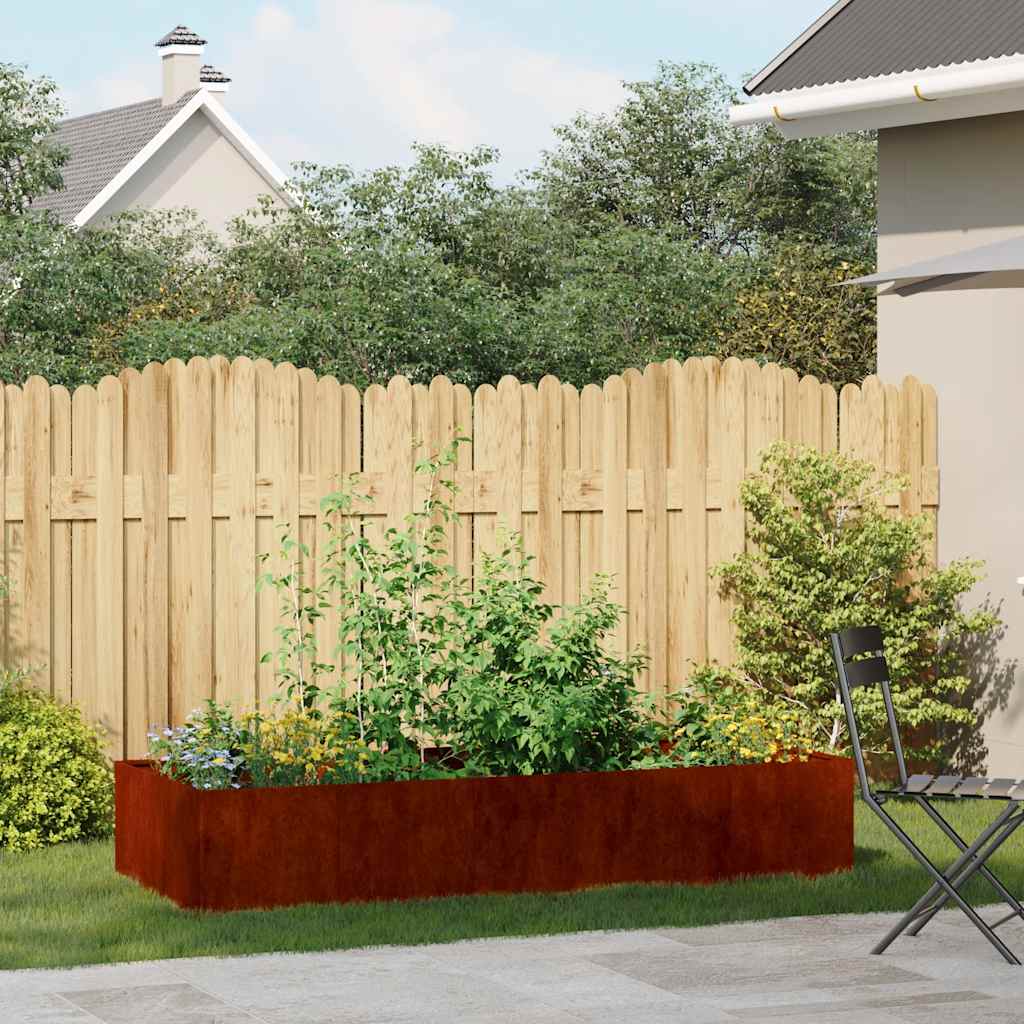 vidaXL Planter Rusty 200x80x40 cm Weathering Steel
