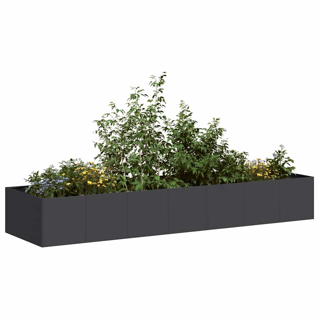 vidaXL Planter Black 280x80x40 cm Steel