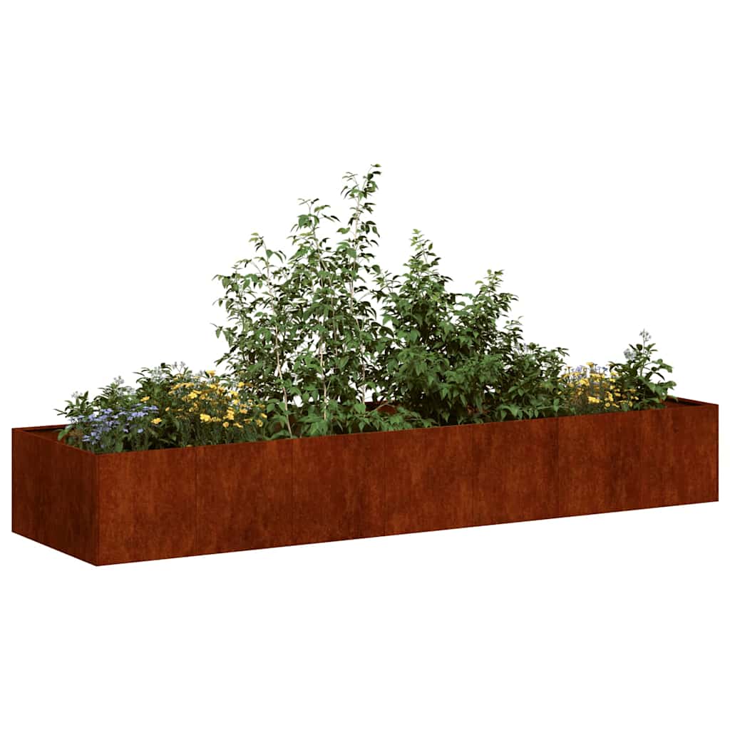 vidaXL Garden Planter Rusty 280 x 80 x 40 cm
